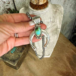 The Sterling Silver Pearl & Turquoise Naja Pendant Set