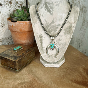 The Sterling Silver Pearl & Turquoise Naja Pendant Set