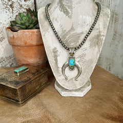 The Sterling Silver Pearl & Turquoise Naja Pendant Set