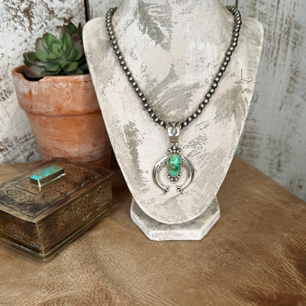 The Sterling Silver Pearl & Turquoise Naja Pendant Set