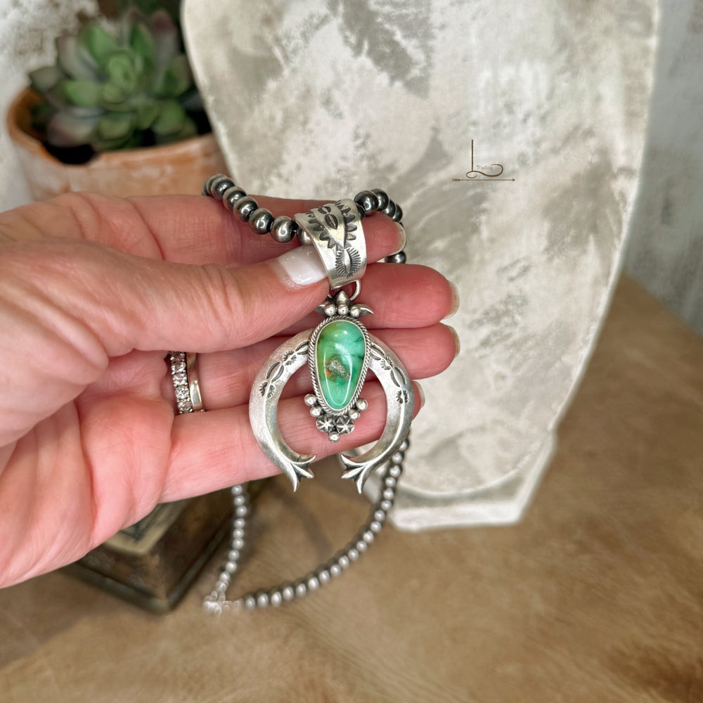 The Sterling Silver Pearl & Turquoise Naja Pendant Set