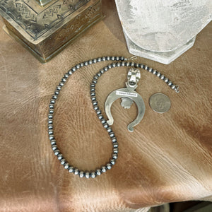 The Sterling Silver Pearl & Turquoise Naja Pendant Set