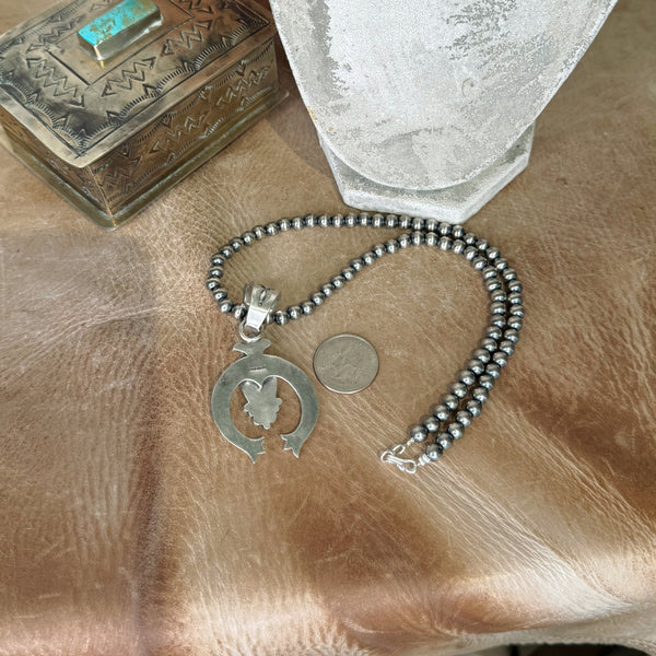 The Sterling Silver Pearl & Turquoise Naja Pendant Set