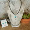 Turquoise Squash Blossom & Sterling Silver Pearl Necklace