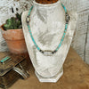 Heishi Turquoise & Sterling Silver Stamped Pearl Necklace