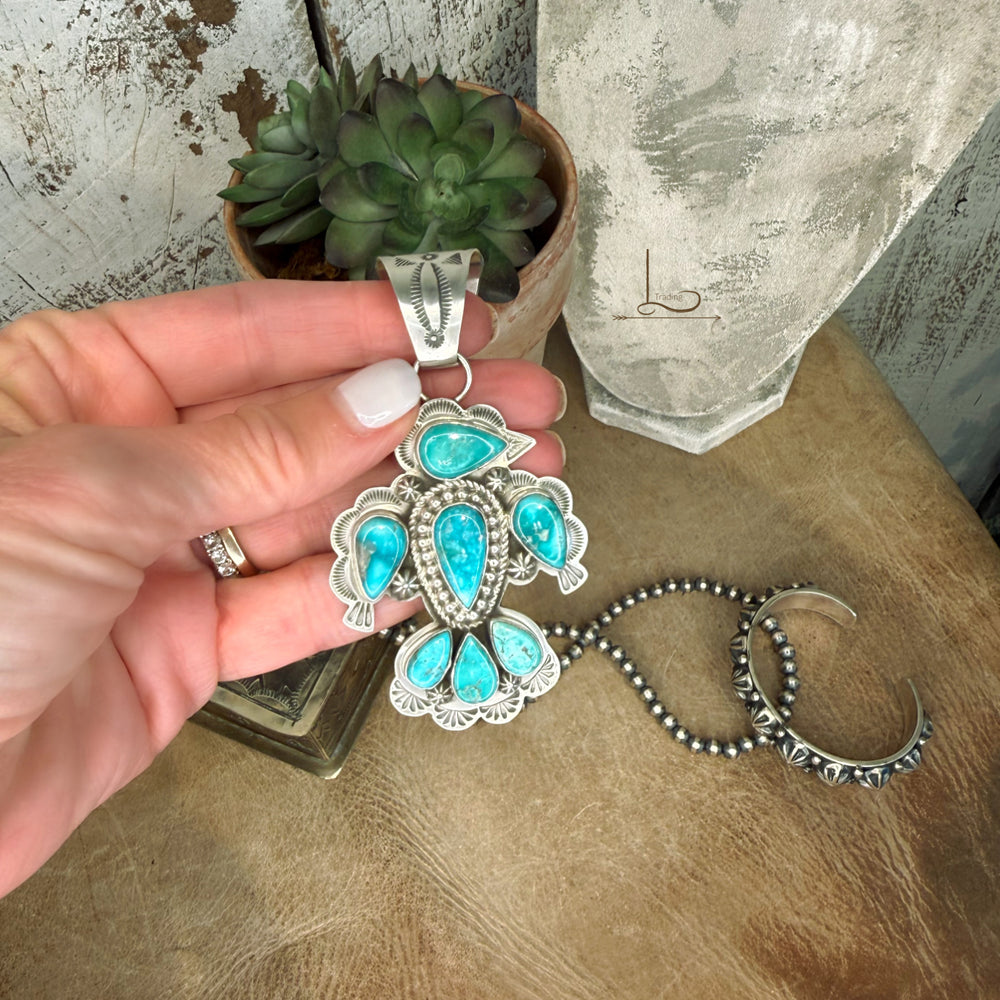 The Sonoran Turquoise Thunderbird Pendant