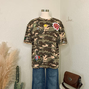 The Joni Camo & Wild Flower Tee