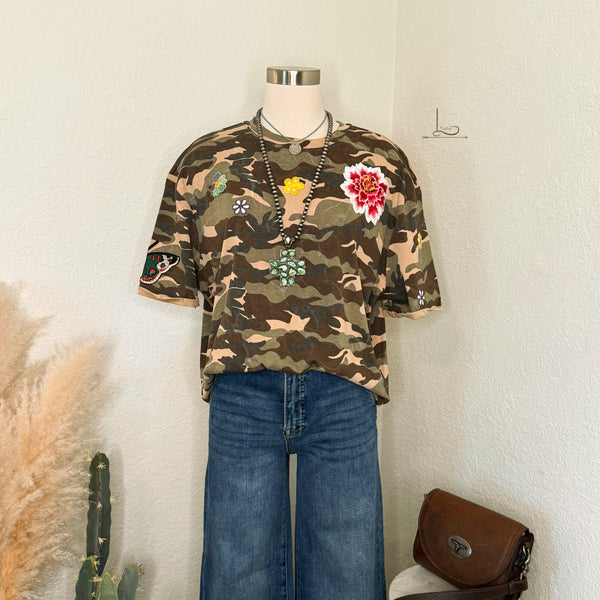 The Joni Camo & Wild Flower Tee