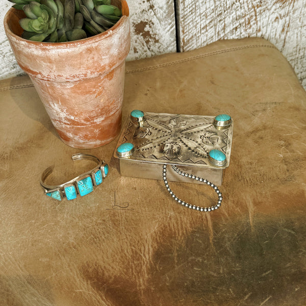 Hand Stamped Thunderbird Silver Repouse Box