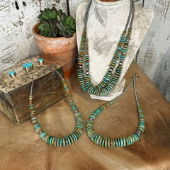 The Graduated Verde Turquoise & Sterling Silver Pearl Necklace