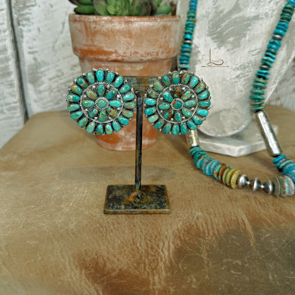 Grande Verde Turquoise Cluster Earrings