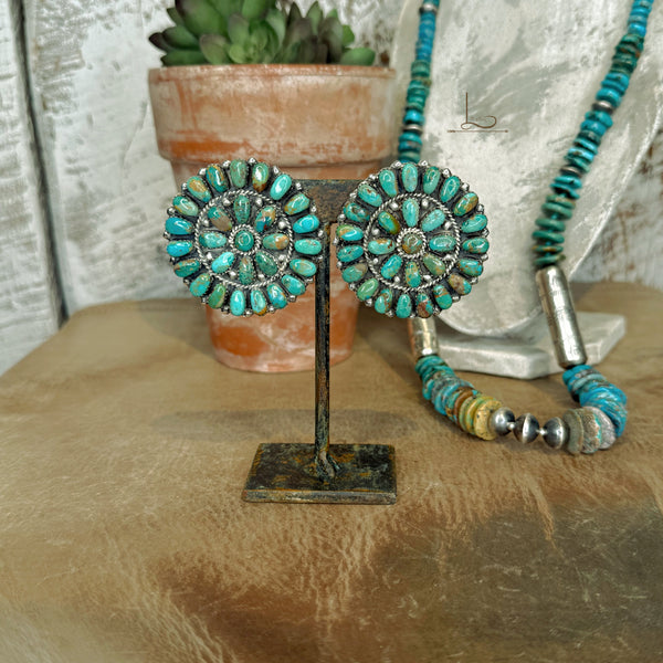 Grande Verde Turquoise Cluster Earrings