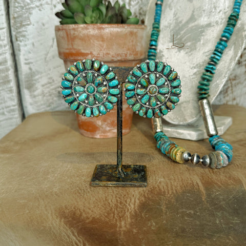 Grande Verde Turquoise Cluster Earrings