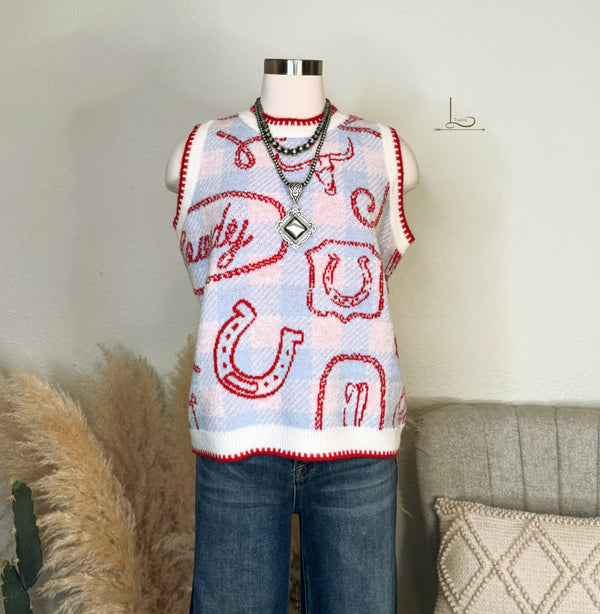 Let's Get Western Sweater Vest/Top