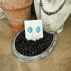 Blue Kingman Turquoise Studs
