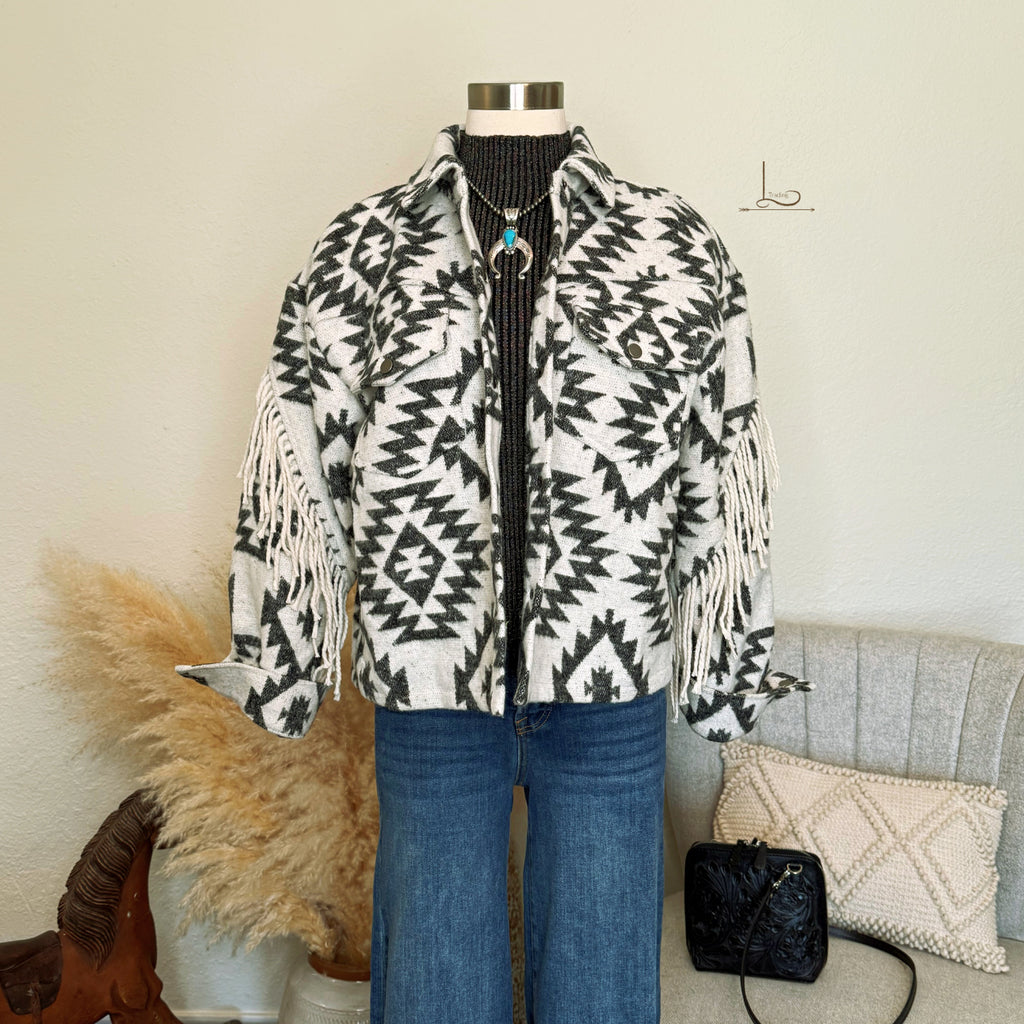 The Collins Aztec Fringe Jacket