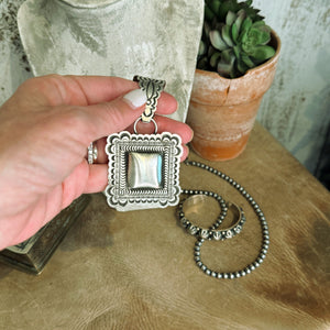 Grande Sterling Silver Stamped Concho Pendant