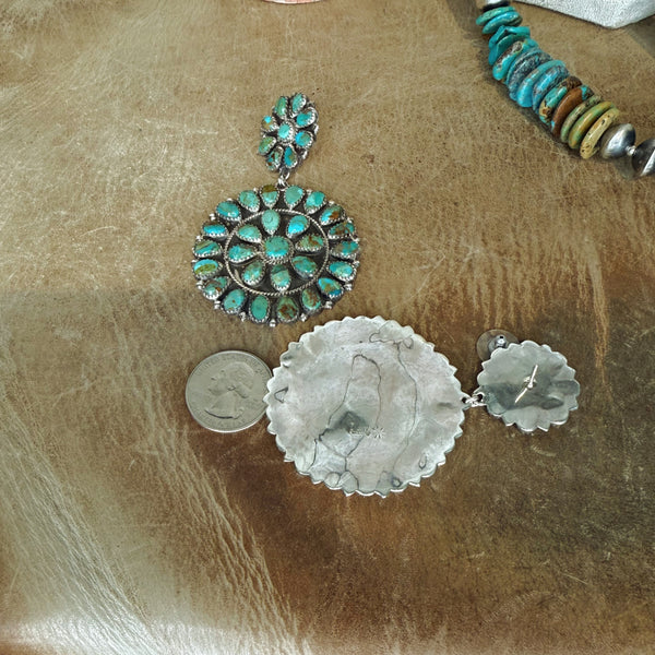 Grande Turquoise Cluster Dangle Earrings