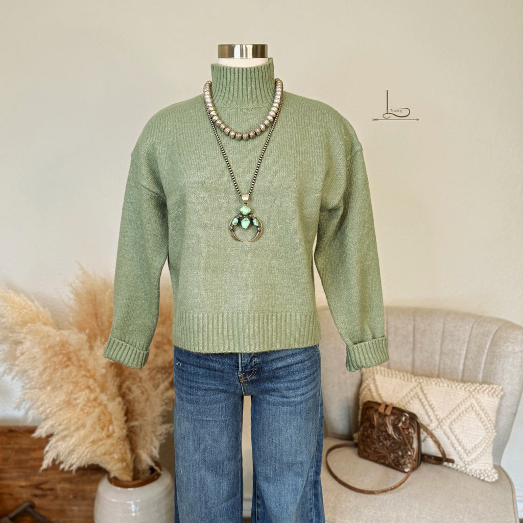 The Jess Mock Neck in Sage Green