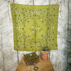 Lucky Paisley Bandana in Pear~ Shorty Wild Rag