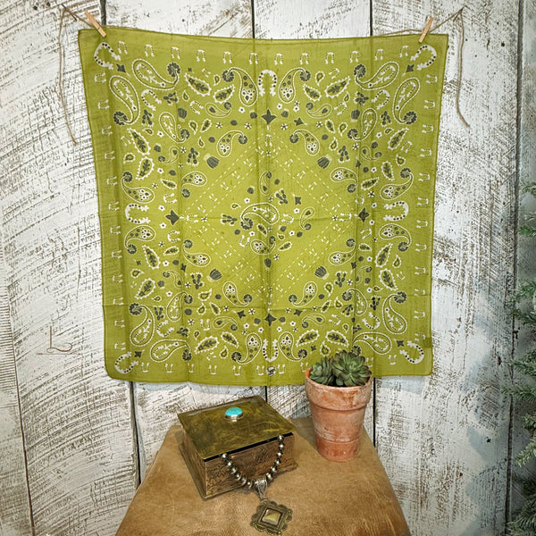 Lucky Paisley Bandana in Pear~ Shorty Wild Rag