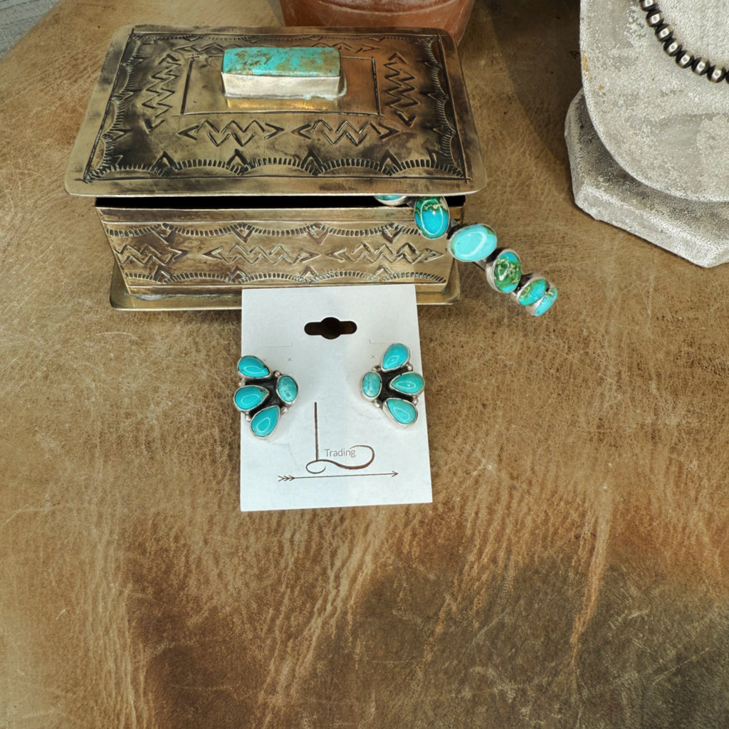 The Pequena Turquoise Cluster Earrings