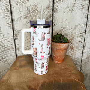 Cowgirl Boots in Pink Tumbler