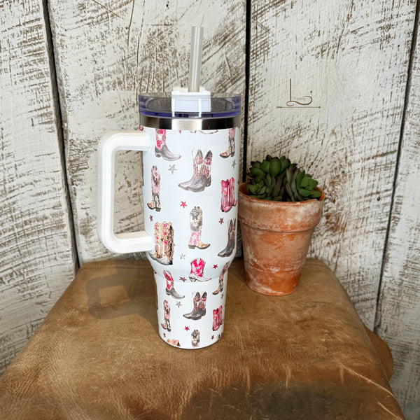Cowgirl Boots in Pink Tumbler