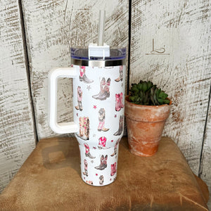 Cowgirl Boots in Pink Tumbler