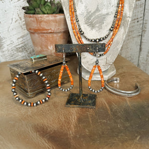Heishi Spiny Teardrop Earrings