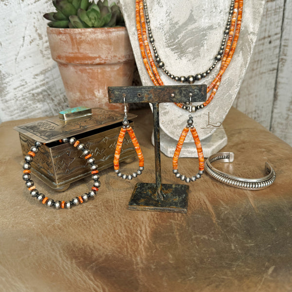 Heishi Spiny Teardrop Earrings