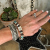 The Sterling & Turquoise Square Pearl Bracelet - Horse, Longhorn & Cactus