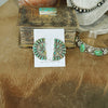 Verde Turquoise Media Half Cluster Earrings