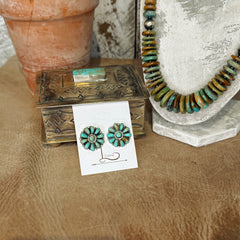Verde Turquoise Mini Cluster Earrings