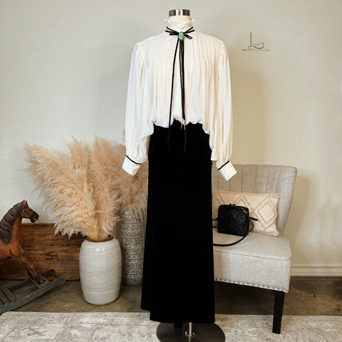 The Black Velvet Maxi Skirt