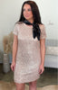 The Starry Night Sequin Dress in Rose Gold