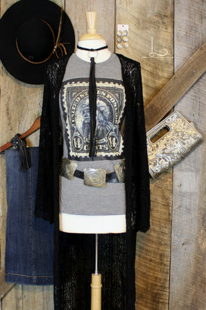 Rio Concho Belt in Black - L Trading