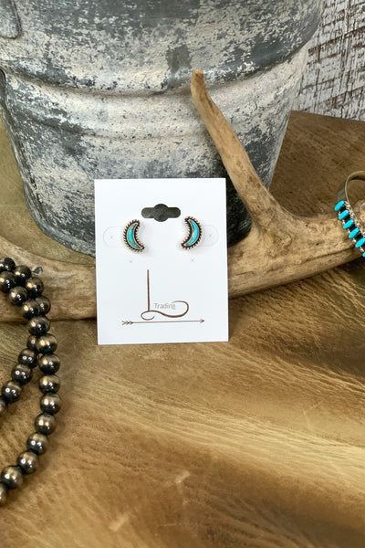 Turquoise Moon Studs - L Trading