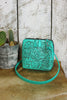 The Catalina Turquoise Tooled Leather Crossbody