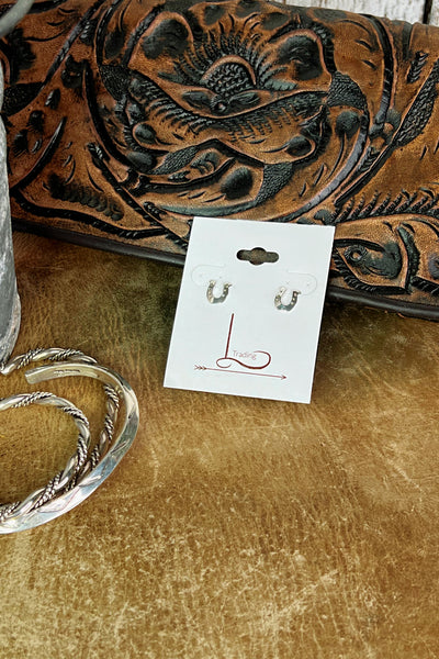 Tiny Sterling Horseshoe Studs