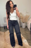 The Charlie ~ Wide Leg Faded Black Jeans