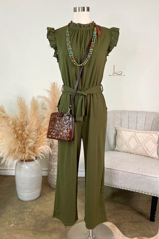 The Anson Jumpsuit in Olive